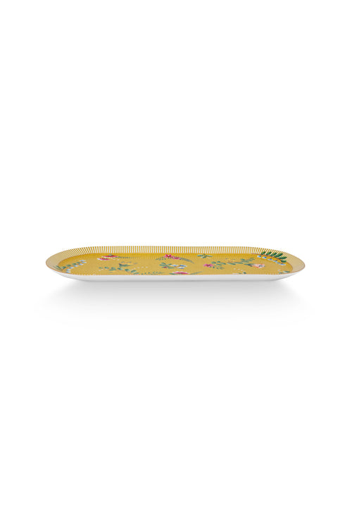 Pip Studio La Majorelle Taartplateau - Servies - Taartschaal - Geel - 33.3x15.5cm - vtwonen shop