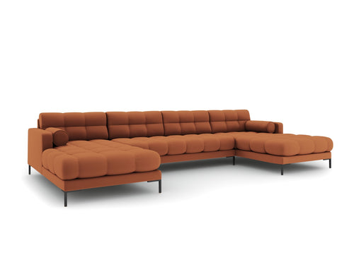 Cosmopolitan Design Panoramische bank Bali 7-zits, structurele stof, baksteen - 185x383x75cm