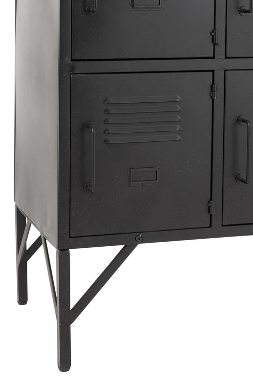 J-Line kast - 9 deuren - metaal - zwart