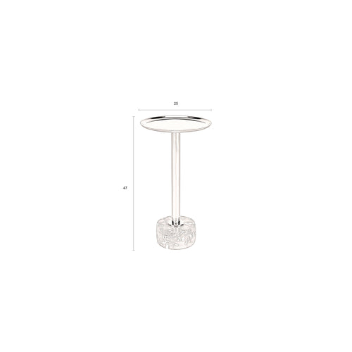 Dutchbone Pose Bijzettafel Rond 25 cm Metaal/ Marmer Bruin - vtwonen shop