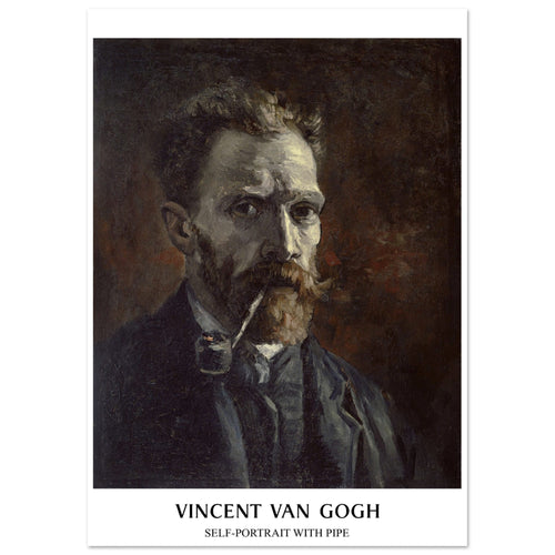 Artfulprints  Vincent van Gogh - Self-portrait with pipe   poster A4 21x29.7 cm - vtwonen shop