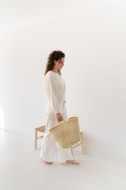 NOA MAY Tas Palm - naturel/beige - zeegras - 45 x 20 x 32 cm