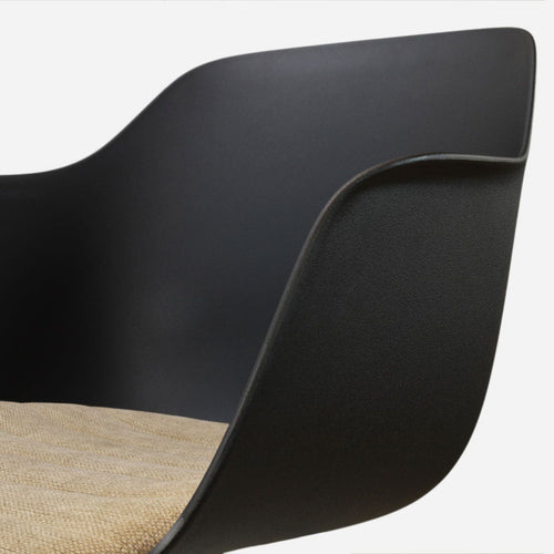 Nolon Nino-Liz barkruk zwart met nougatbruin zitkussen - zwart onderstel - 65 cm