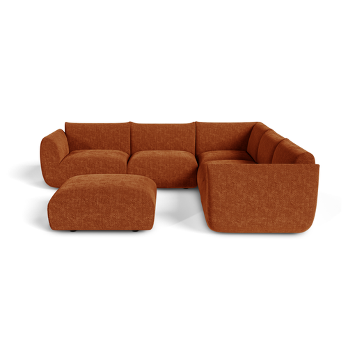 Sia Home - Modulaire hoekbank met panoramisch uitzicht NOOMA - chenillefluweel  302cm