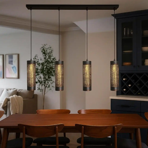 Freelight hanglamp Forato - 4 lichts - 120  x 150   cm - bruin zwart - vtwonen shop