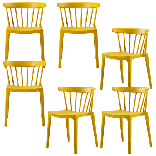 WOOOD tuinstoel Bliss - Kunststof - Geel - Set van 6