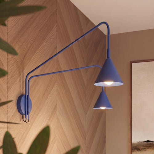Sollux Lighting Wandlamp NOX 2 ultramarijn met schakelaar - 150x80x30cm