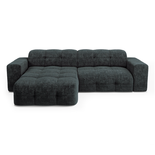 Sia Home - Linkerhoekbank MAEL - gewaafd fluweel antracietgrijs 230cm
