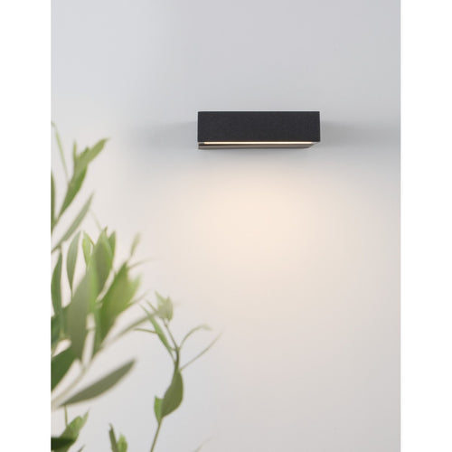 Merano Charleston Buiten Moderne Wandlamp Antraciet Aluminium Helder Glas LED 10W 298Lm 3000K IP65