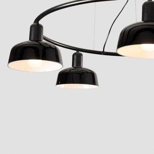Faro TATAWIN Kleine cilindervormige plafondlamp met 5 lampen, satijnzwart