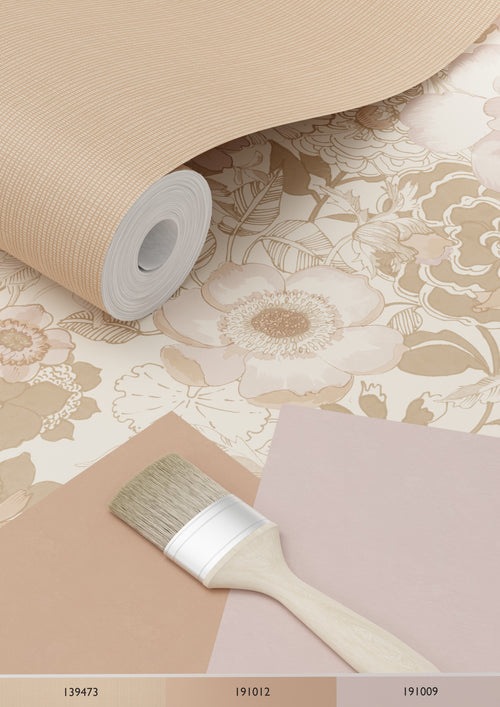 ESTAhome behang vintage bloemen beige en oudroze - 53 cm x 10.05 m - 139763 - vtwonen shop