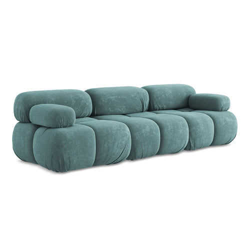 LaMiaSofa 3-zits bank Sanremo - chenille stof - jeans - 285x96x70