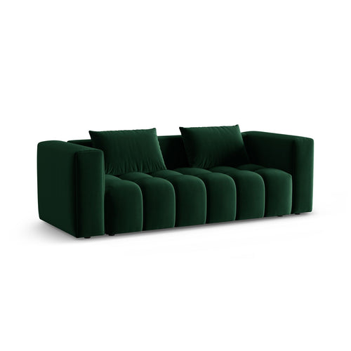 Cosmopolitan Design - Slaapbank met opbergdoos Verona 3-zits, flueel flessengroen - 98x252x85cm