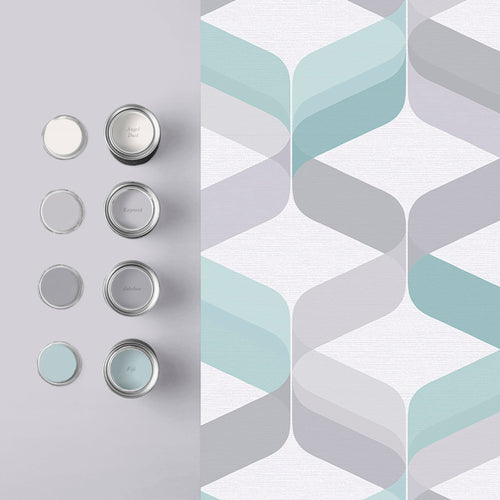 Graham & Brown Vliesbehang - Retro Aqua - 10mx52cm - vtwonen shop