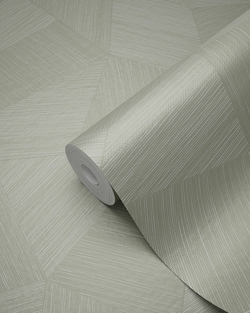 Origin Wallcoverings behang grafisch 3D motief licht vergrijsd groen - 0.53 x 10.05 m - 347984 - vtwonen shop