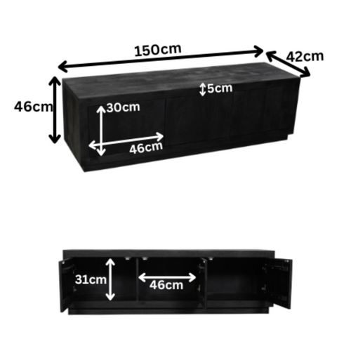 Starfurn  tv meubel Brussel - zwart - 42x150x46cm
