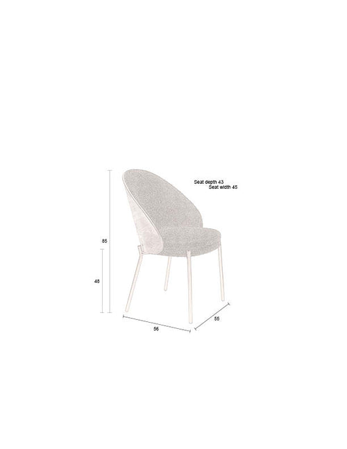 Dutchbone Rodin Eetkamerstoelen Bouclé Zwart - Set van 2 - vtwonen shop