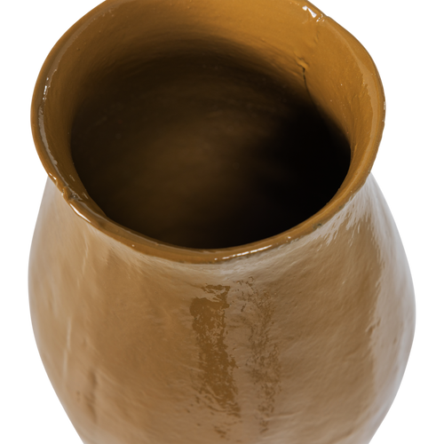WOOOD vaas Cira - Metaal - Honinggeel - 26x18x18