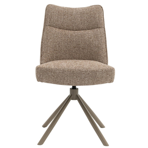 DÉJA Living Eetkamerstoel Meau - Taupe/Taupe - Draaibaar - Set van 2 - vtwonen shop