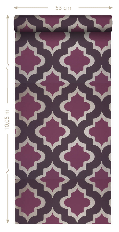 Origin Wallcoverings behang kasbah-motief aubergine paars - 52 cm x 10,05 m - 307101 - vtwonen shop