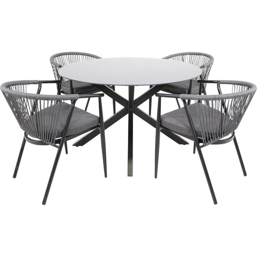 Lesli Living tuintafel Crest - zwart - Ø120x73cm