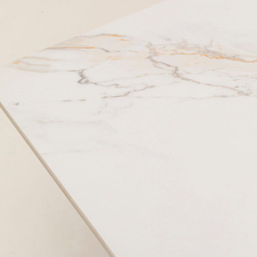 Kare Design Eettafel Gloria 200x100cm beige keramiek wit