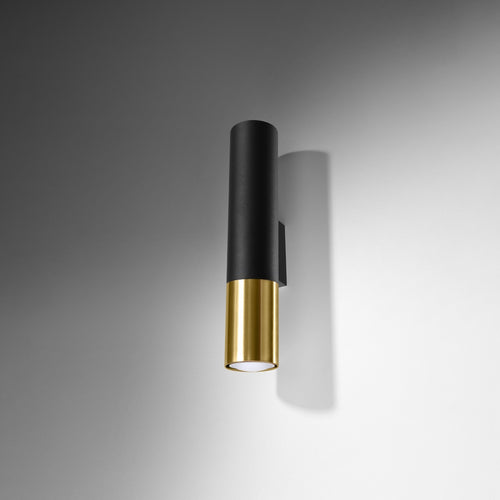 Sollux Lighting Wandlamp LOOPEZ zwart/goud - 6x8x29cm