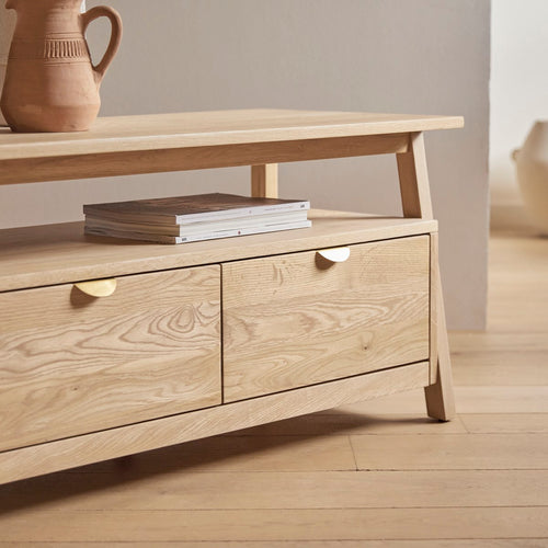 Tikamoon Massief eiken tv-meubel 150 cm - Naturel - vtwonen shop