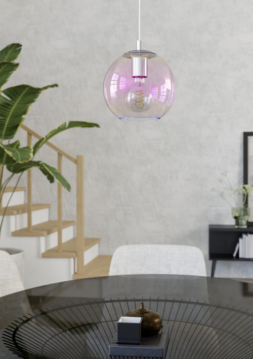 EGLO hanglamp Ariscani 2 - e27 - ø 20 cm - gekleurd glas - chroom - vtwonen shop