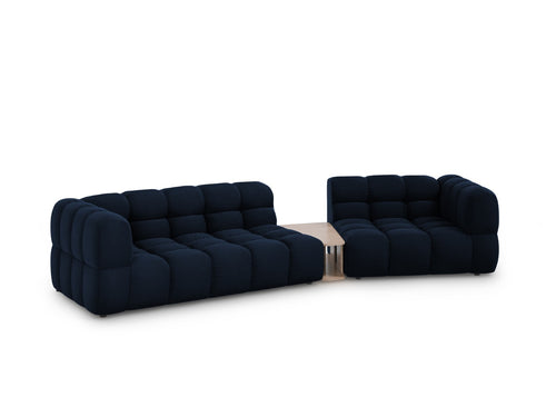 Cosmopolitan Design Rechte modulaire bank Sky 3-zits, flueel, koningsblauw - 148x353x70cm