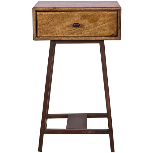 BePureHome sidetable Skybox - Hout/Metaal - Naturel - 70x45x30 - vtwonen shop