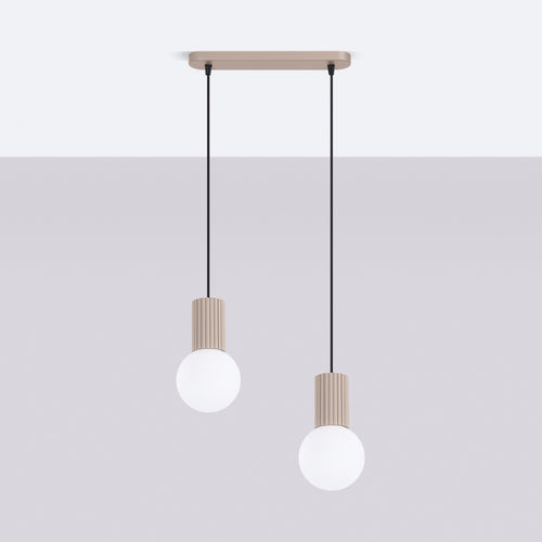 Sollux Lighting Hanglamp HALO 2L taupe - 33,5x6x120cm