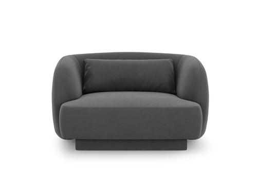 Cosmopolitan Design Fauteuil Tulum flueel, grijs - 90x103x70cm