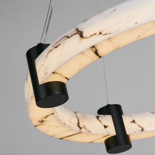 Searchlight Moonbeam LED plafondlamp, zwart metaal en gemarmerd hars