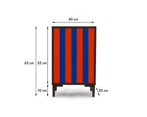Really Nice Things - Nachtkastje - William - Blauwe en rode strepen