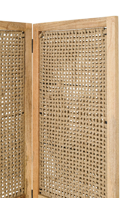 J-Line kamerscherm Rieten Panelen - hout - naturel