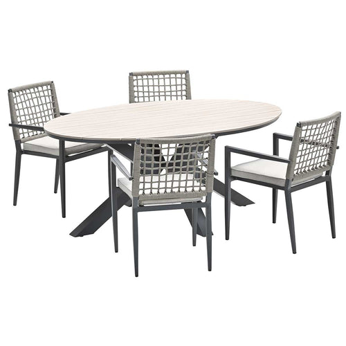 Garden Impressions tuinset Burela - Tulli taupe 5-delig - ovaal 180x115 cm - vtwonen shop