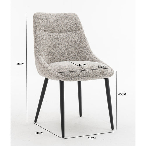 DÉJA Living Eetkamerstoel Malou - Beige/Zwart - Set van 2 - vtwonen shop