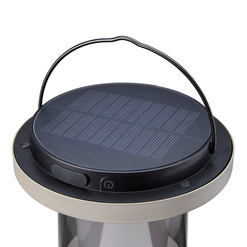 Lighto | Tafellamp grijs met rookglas solar voor buiten | Dimbaar | Oplaadbaar | Werkt op zonne-energie - vtwonen shop