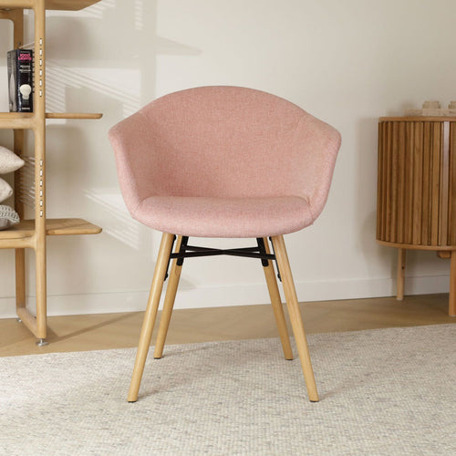Nolon Nena-Otis Eetkamerstoel Zacht Roze - Armleuning - Stof - vtwonen shop