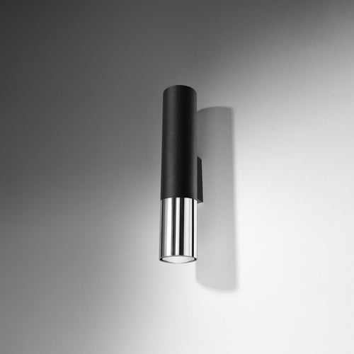 Sollux Lighting Wandlamp LOOPEZ zwart/chroom - 6x8x29cm