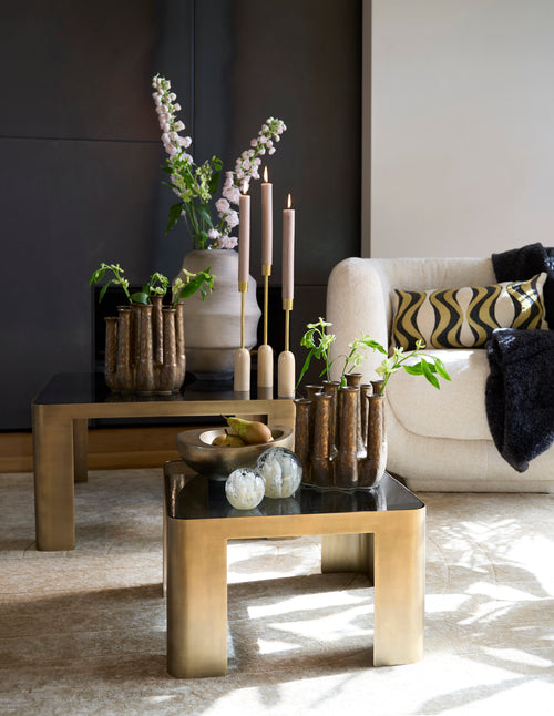 Light & Living salontafel OXE - Ø75x40cm - brons - Set van 2 - vtwonen shop