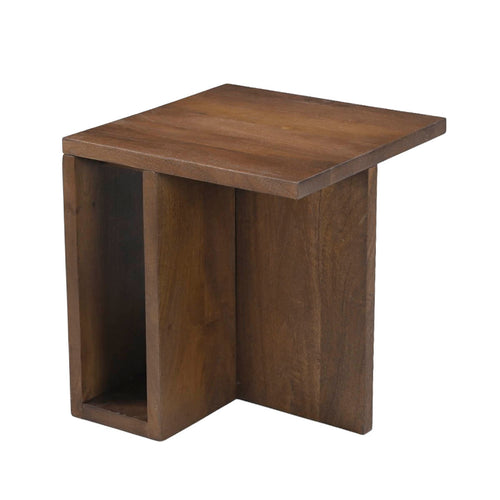 Giga Meubel Bijzettafel Onni - Vierkant Donkerbruin Hout - 42x42x45cm - vtwonen shop