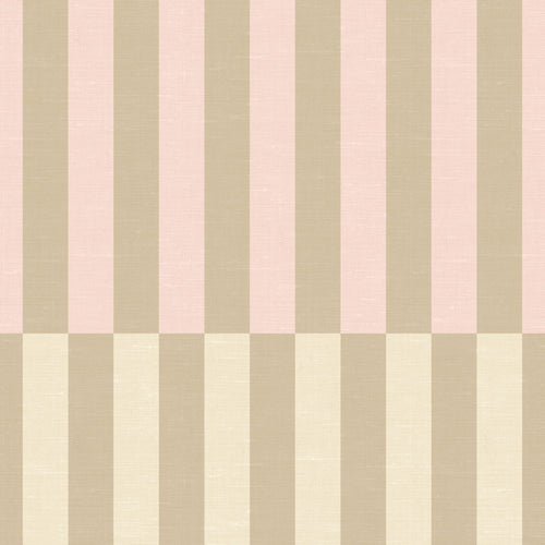 ESTAhome behang linnen-look strepen lichtgroen en licht roze - 50 x 900 cm - 132251