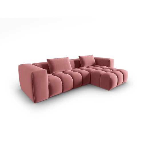 Cosmopolitan Design - Modulaire hoekbank rechts Verona 3-zits, flueel flamingo - 145x260x70cm