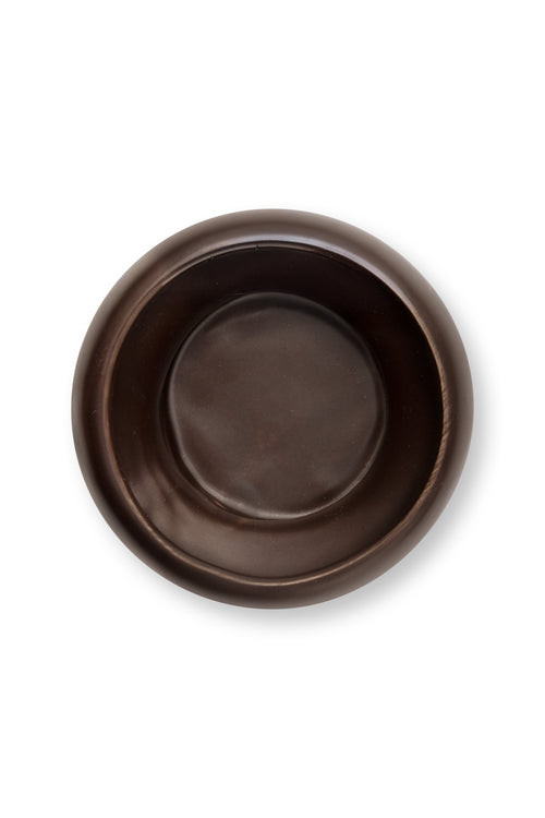 vtwonen - Waxinelichthouders Organic - Keramiek - Donkerbruin - 9 x 5.5 cm - Set van 2
