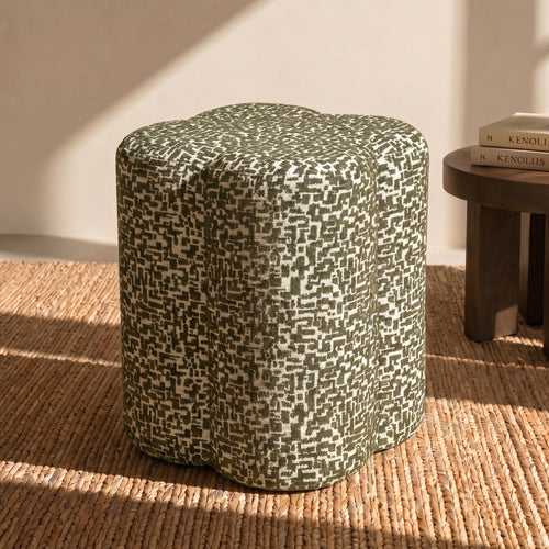 Sia Home - Zitzak LUCKY - stof met textuur en patroon kaki 36cm