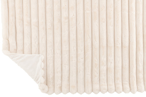 J-Line plaid Large Corduroy - polyester - wit - 180 x 130 cm - vtwonen shop