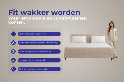 Vitality Pur - SKY Memory Foam Topper - Ademend & ondersteunend - 90x200cm