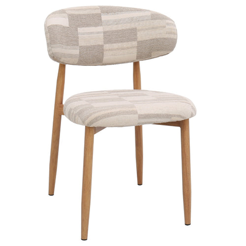 DÉJA Living Eetkamerstoel Skara - Greige/Naturel - Set van 2 - vtwonen shop